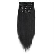 Clip On Hair Extensions 40 cm #1 Svart