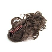 Pony tail extensions syntetisk Krokodilleklemme Curly brun 4# Claw