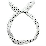 Flexi Pannebånd - hvit med svarte polka prikker