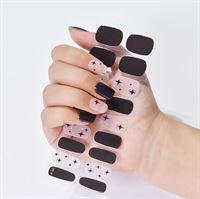 Semi Cured Gel Nail Stickers / Selvklebende neglelakk - Black Star (JK-255)