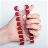 Semi Cured Gel Nail Stickers / Selvklebende neglelakk - Red French Ombre (JK-333)