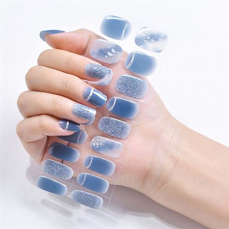 Semi Cured Gel Nail Stickers / Selvklebende neglelakk - Starry Ocean (JK-262)