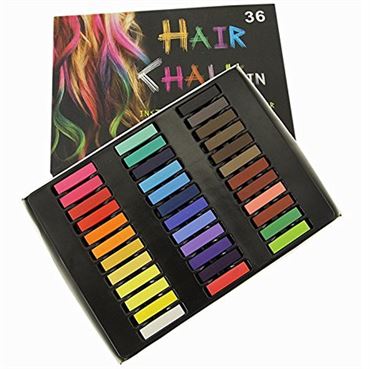 Sett med hårkritt fl. farger - 36 pack