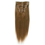 Clip On Hair Extensions 40 cm #6 Lysebrun