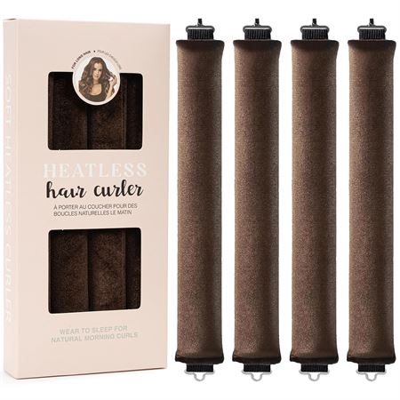SOHO Heatless Hair Curlers Overnight – Skånsomme Krøller uten Varme (Brun)