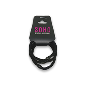 SOHO Hårstrikker, svarte, 3-pakning