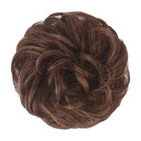 Messy Bun Hårstrikk med krøllete kunstig hår - 4/30# Chocolate Brown