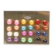 Perleøredobber - Pakke med 12 par i flotte farger