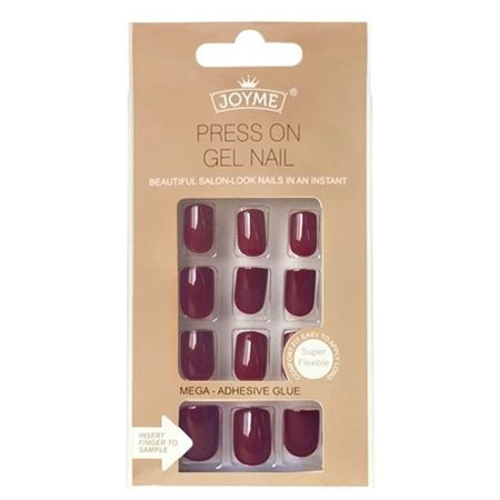 Click On / Press On Nails Negler - Bordeaux Rød