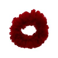 Hårelastikk med pels - Faux Scrunchie, brun