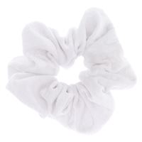 Scrunchie Cotton/Velour  Hårstrikk- White velvet 