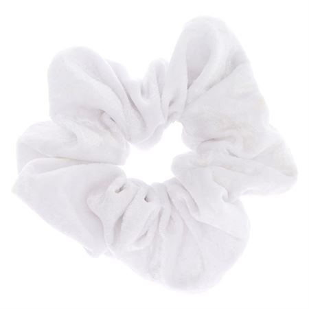 Scrunchie Cotton/Velour  Hårstrikk- White velvet 