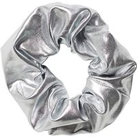 Scrunchie Hårstrikk - Mettalic silver