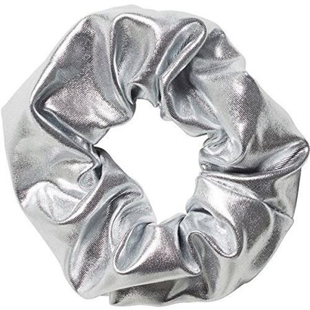 Scrunchie Hårstrikk - Mettalic silver