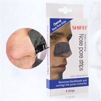 Shifei Charcoal Deep Cleansing Nasal Strips, 6 stk - fjerner hudormer og urenheter, 6 stk