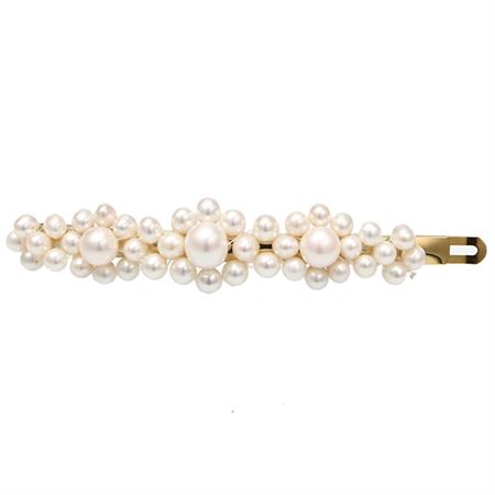 SOHO Mila Flower hårnål med hvite perler, gull - No 6272