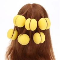 Sponge Hair Curler Balls (6 stk, gul)