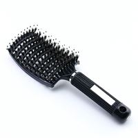 TBC Detangling Hairbrush With Wild Boar Hair - Svart