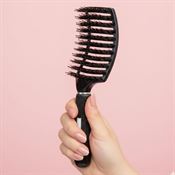 TBC Detangling Hairbrush With Wild Boar Hair - Svart