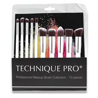 Technique Pro® Makeupbørster, Silver Edition - 10 stk
