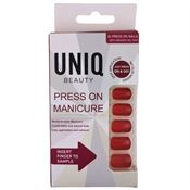 UNIQ Click On / Press On Manikyrnegler, Rosarød, 24-pakning