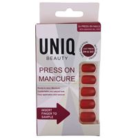 UNIQ Click On / Press On Manikyr Negler - Rose Red - 24 stk