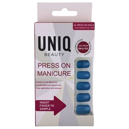 UNIQ Click On / Press On Manikyr Negler - Navy Blue - 24 stk