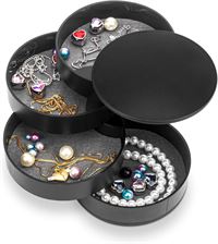 UNIQ Roterbart smykker organizer med 4 nivåer - Sort