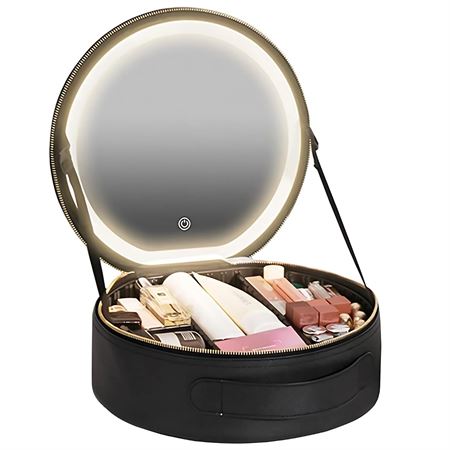 UNIQ Sort LED Sminkespeil med 3-farget Lys & Touch-funksjon